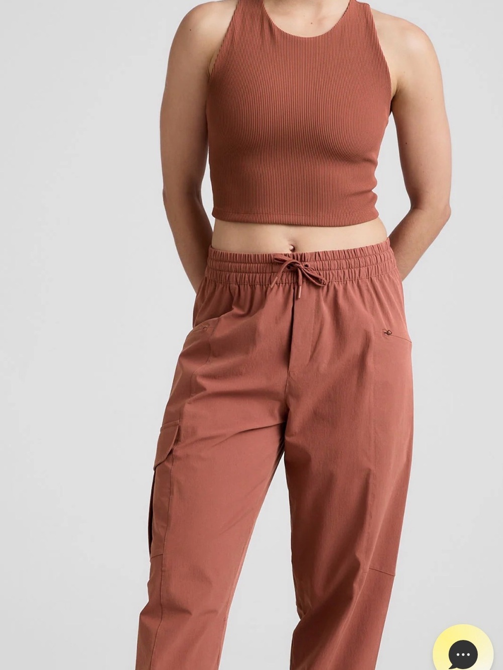 beyond yoga NWT Refocus Ribbed Cropped Tank - Opulent Auburn Rust / M - Picture 3 of 6